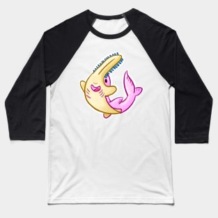 Cute Pink Sawfish Sawtooth Shark Baseball T-Shirt